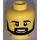 LEGO Minifigure Head with Black Beard (Recessed Solid Stud) (11978 / 21022)