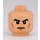 LEGO Minifigure Head with Black Eyebrows, Cheek Lines and Frown (Recessed Solid Stud) (3626 / 76086)