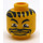 LEGO Minifigure Head with Black Hair and Moustache, Thick Lips (Safety Stud) (3626)