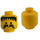 LEGO Minifigure Kopf mit Schwarz Moustache und Stubble (Solider Bolzen)