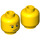 LEGO Minifigure Hoofd met Brown Eyebrows en Lopsided Smile en Zwart Dimple (Veiligheids Stud) (14807 / 19546)