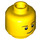 LEGO Minifigure Testa con Marrone Eyebrows e Lopsided Smile e Nero Dimple (Perno di sicurezza) (14807 / 19546)