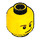 LEGO Minifigure Head with Brown Eyebrows and Lopsided Smile (Recessed Solid Stud - Black Dimple) (14807 / 59716)