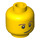 LEGO Minifigure Head with Brown Eyebrows and Lopsided Smile (Recessed Solid Stud - Black Dimple) (14807 / 59716)