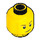 LEGO Minifigur Hoved med Brun Eyebrows og Lopsided Smile (Forsænket ensfarvet knops - brunt smilehul) (3626 / 19546)