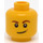 LEGO Minifigure Hoofd met Brown Eyebrows en Lopsided Smile (Verzonken Solid Stud - Bruin Kuiltje) (3626 / 19546)