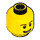 LEGO Minifigure Head with Brown Eyebrows and Open Smile (Recessed Solid Stud) (3626 / 59714)