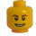 LEGO Minifigure Head with Brown Eyebrows and Open Smile (Recessed Solid Stud) (3626 / 59714)