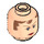 LEGO Minifigure Head with Brown Hair on Forehead and Thin Pointed Eyebrows (Safety Stud) (3626 / 63169)