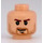 LEGO Minifigure Head with Brown Stubble and Eyebrows (Safety Stud) (3626 / 62279)