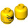 LEGO Minifigure Hoofd met Dark Brown Eyepatch, Brown Stubble Beard en Freckles (Verzonken Solid Stud) (3626 / 34330)