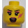 LEGO Minifigur Hoved med Dark Lyserød Lightning Bolt Dekoration (Sikkerheds knops) (3626 / 10011)