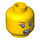 LEGO Minifigure Head with Dark Pink Lightning Bolt Decoration (Safety Stud) (3626 / 10011)