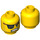 LEGO Minifigure Head with Eye Patch, Stubble Beard, and Gold Tooth (Recessed Solid Stud) (3626 / 16123)