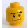 LEGO Minifigure Head with Frowning Smirk Expression and Brown Cheek Lines (Recessed Solid Stud) (15031 / 93583)