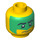 LEGO Minifigure Head with Green Face Paint (Safety Stud) (3626 / 10012)