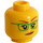 LEGO Minifigure Head with Green Glasses (Recessed Solid Stud) (3626 / 56863)