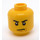 LEGO Minifigur Kopf mit Grumpy Dimple (Vertiefte feste Noppen) (14783 / 19542)