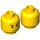 LEGO Minifigure Head with Grumpy Dimple (Recessed Solid Stud) (14783 / 19542)