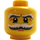 LEGO Minifigur Hoved med Stor Bushy hvid og Grå Moustache (Forsænket solid knops) (3626 / 93416)