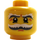 LEGO Minifigur Hode med Stor Bushy Hvit og Grå Bart (Sikkerhetsknott) (3626 / 93416)