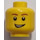 LEGO Minifigura Cabeza con Lopsided Mueca y Blanco Pupils (Espiga sólida hueca) (14761 / 88950)