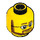 LEGO Minifigure Head with Round Glasses, Brown Beard and Raised Right Eyebrow (Recessed Solid Stud) (13514 / 51521)