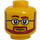 LEGO Minifigure Head with Round Glasses, Brown Beard and Raised Right Eyebrow (Recessed Solid Stud) (13514 / 51521)