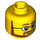 LEGO Minifigure Hoofd met Ronde Glasses, Brown Beard en Raised Rechtsaf Eyebrow (Veiligheids Stud) (13514 / 51521)