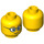 LEGO Minifigure Kopf mit Gerundet Glasses (Einbau-Vollbolzen) (3626 / 21025)