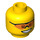 LEGO Minifigure Hoofd met Smile en Oranje Goggles (Verzonken Solid Stud) (13636 / 99810)