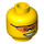 LEGO Minifigure Head with Smile and Orange Goggles (Recessed Solid Stud) (13636 / 99810)