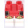 LEGO Minifigure Legs with super Warrior (white feet, with Black/Gold) Decoration (3815)