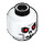 LEGO Minifigure Skull Head with Red Eyes and Grey Shadows in Eye Sockets (Safety Stud) (3626 / 59628)