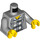 LEGO Minifigure Torso Open Jacket over Grey and White Prison Stripes with Number 49 (76382 / 88585)