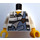 LEGO Minifigure Torso Prisoner Grey and White Stripes with Bib Overalls Buttoned on One Side (76382 / 88585)