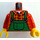 LEGO Minifigur Torso med Grøn Overalls Bib over Plaid Skjorte (973 / 76382)