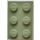 LEGO Modulex Olive Green Modulex Brick 2 x 3 with Lego on Studs