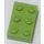 LEGO Modulex Pastel Green Modulex Brick 2 x 3 with M on Studs