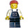 LEGO Motor Mechanic - Overalls Black with Pocket, Black Legs, Red Cap Minifigure