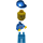 LEGO Octan Worker met Blauw shirt met Klein Octan logo en Oil Nametag, Blauw Poten, en Blauw Pet minifiguur