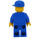 LEGO Octan Worker met Blauw Shirt met Klein Octan logo en Oil Nametag, Blauw Poten, en Blauw Pet Minifiguur