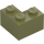 LEGO Olive Green Brick 2 x 2 Corner (2357)