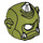 LEGO Olivgrün Cyclops Kopfbedeckung mit Weiß Horn und Zähne (11473)