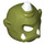 LEGO Olive Green Cyclops Head Cover with White Horn and Teeth (11473)