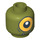 LEGO Olive Green Cyclops Head (Safety Stud) (3626 / 11497)