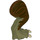 LEGO Olive Green Dinosaur Back Right Leg with Dark Brown Stripes on Reddish Brown (98163)