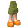 LEGO Olive Green Hip with Rolled Up Shorts with Orange Shoes with Thin Hinge (36198)