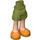 LEGO Olive Green Hip with Rolled Up Shorts with Orange Shoes with White Laces with Thick Hinge (35556 / 35557)