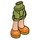 LEGO Olivgrün Hüfte mit Rolled Oben Shorts mit Orange Shoes mit Weiß Laces mit dickem Scharnier (35557)